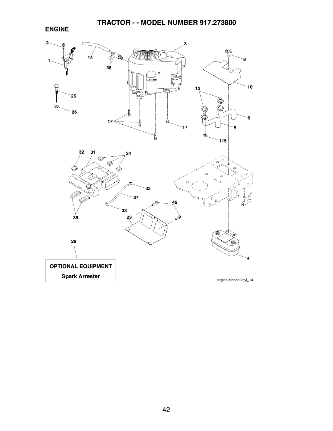 Craftsman 917.2738 owner manual Tractor - Model Number 