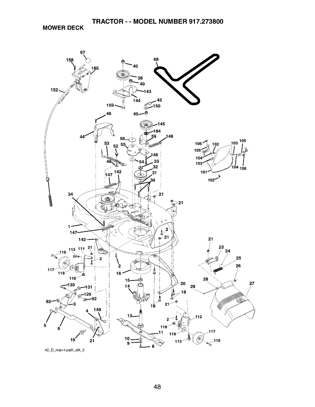 Craftsman 917.2738 owner manual 14//FF, Tractor - Model Number Mower Deck 