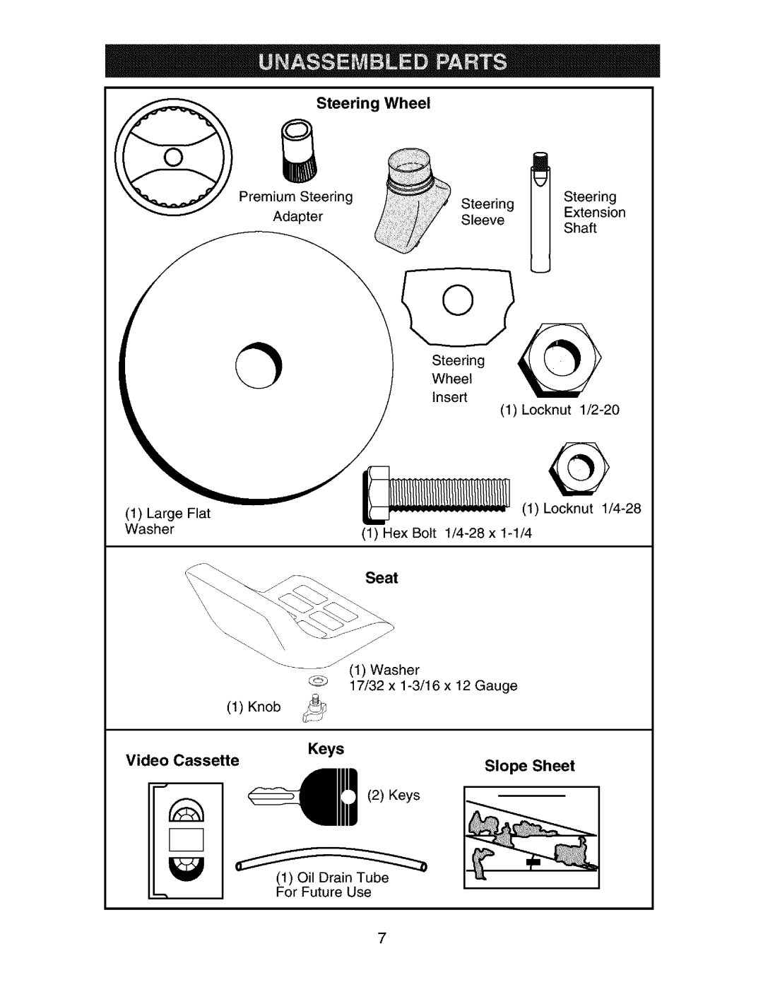 Craftsman 917.2738 owner manual Steering Wheel, Keys 