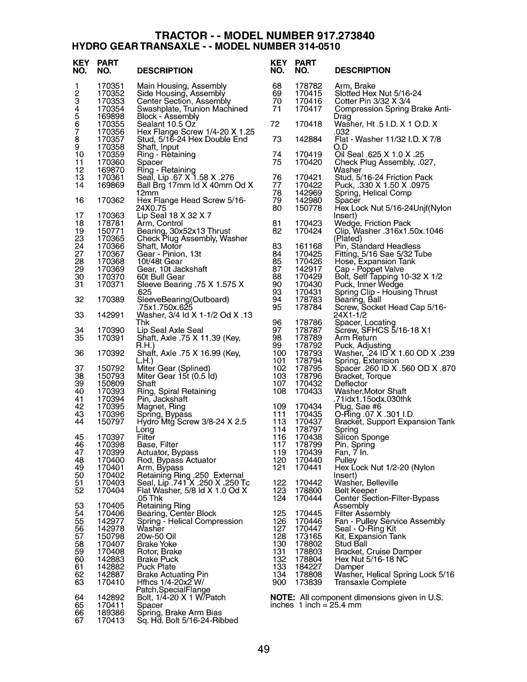 Craftsman 917.27384 owner manual 625 