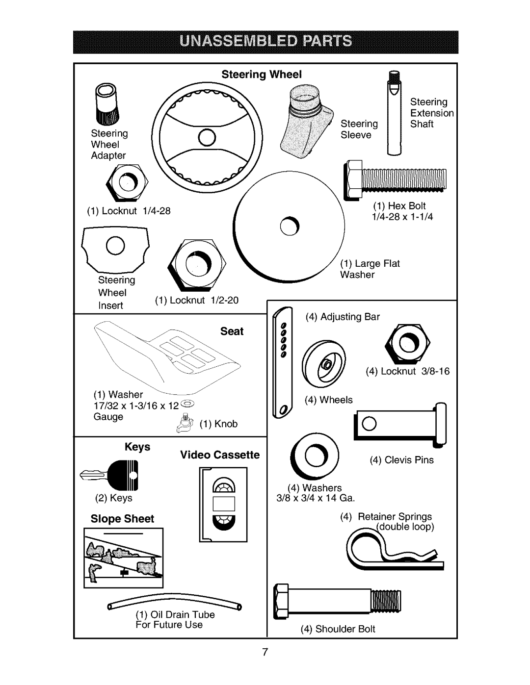 Craftsman 917.27384 owner manual Steering Wheel, Slope Sheet 