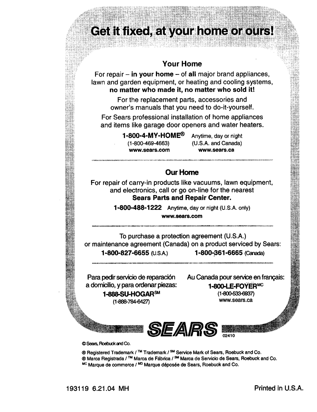 Craftsman 917.274031 owner manual 8E/ARS 