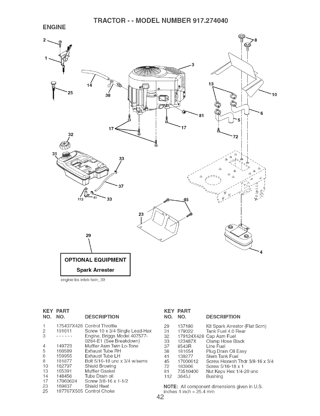 Craftsman 917.27404 owner manual Optional Equipment 