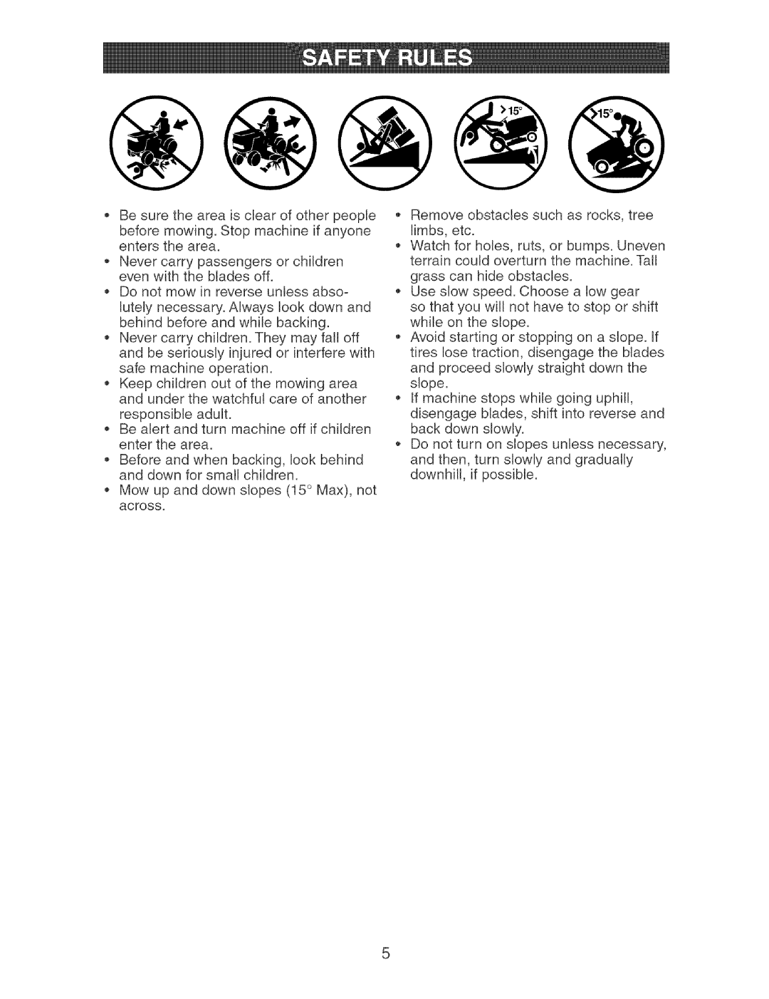 Craftsman 917.27404 owner manual Across 