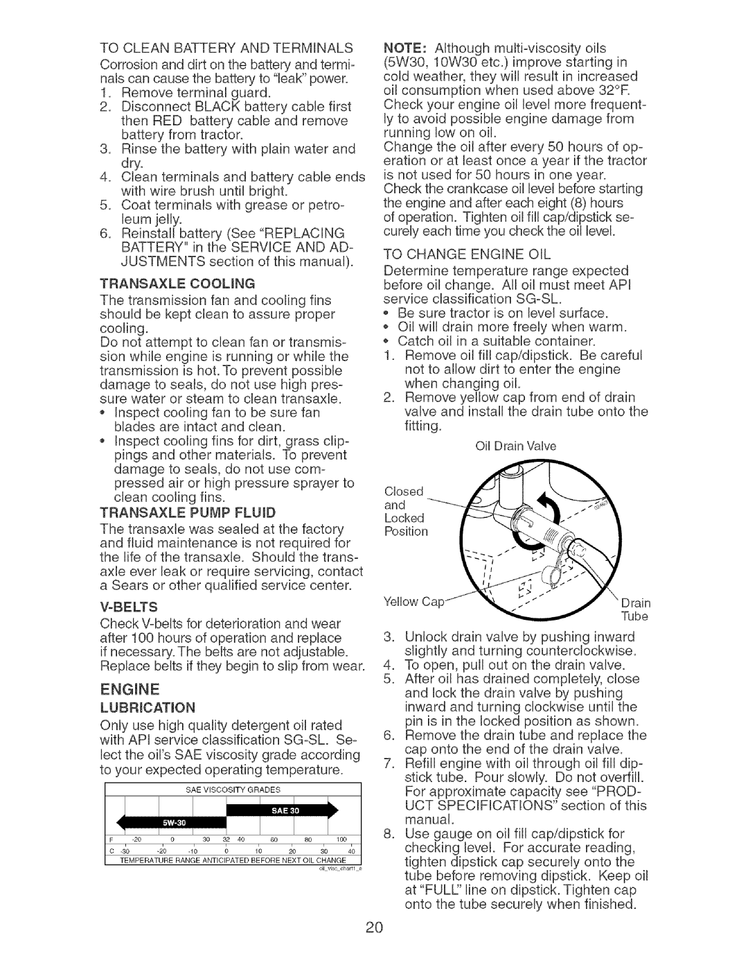 Craftsman 917.27404 owner manual To Clean Battery And Terminals 