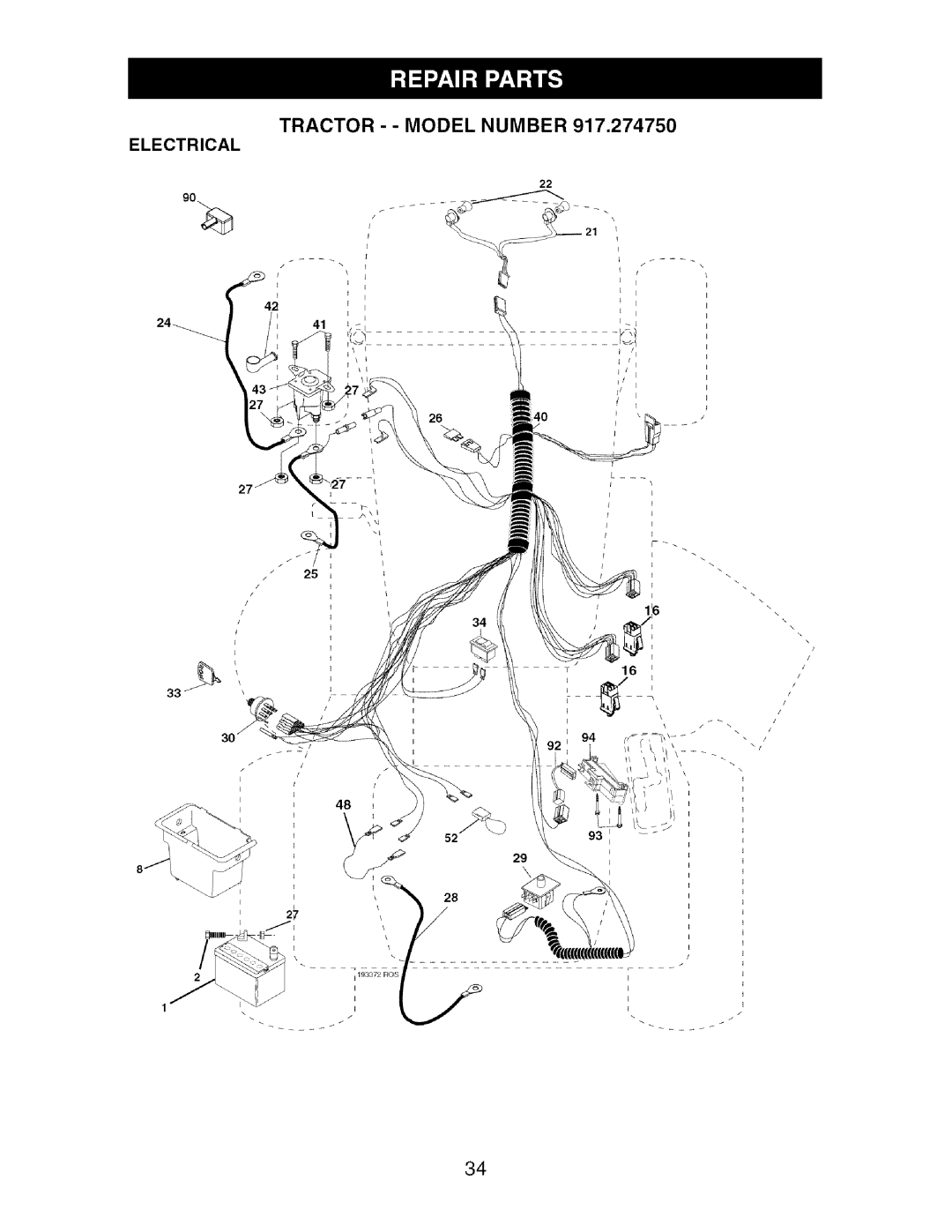 Craftsman 917.27475 manual Electrical 