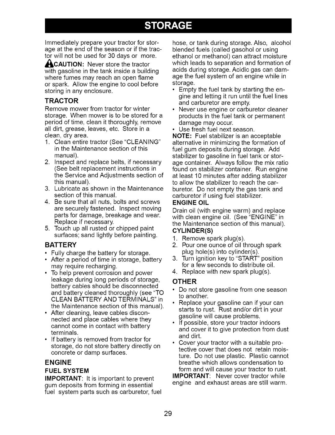 Craftsman 917.274762 owner manual Fuel System, Engine OIL, Cylinders 