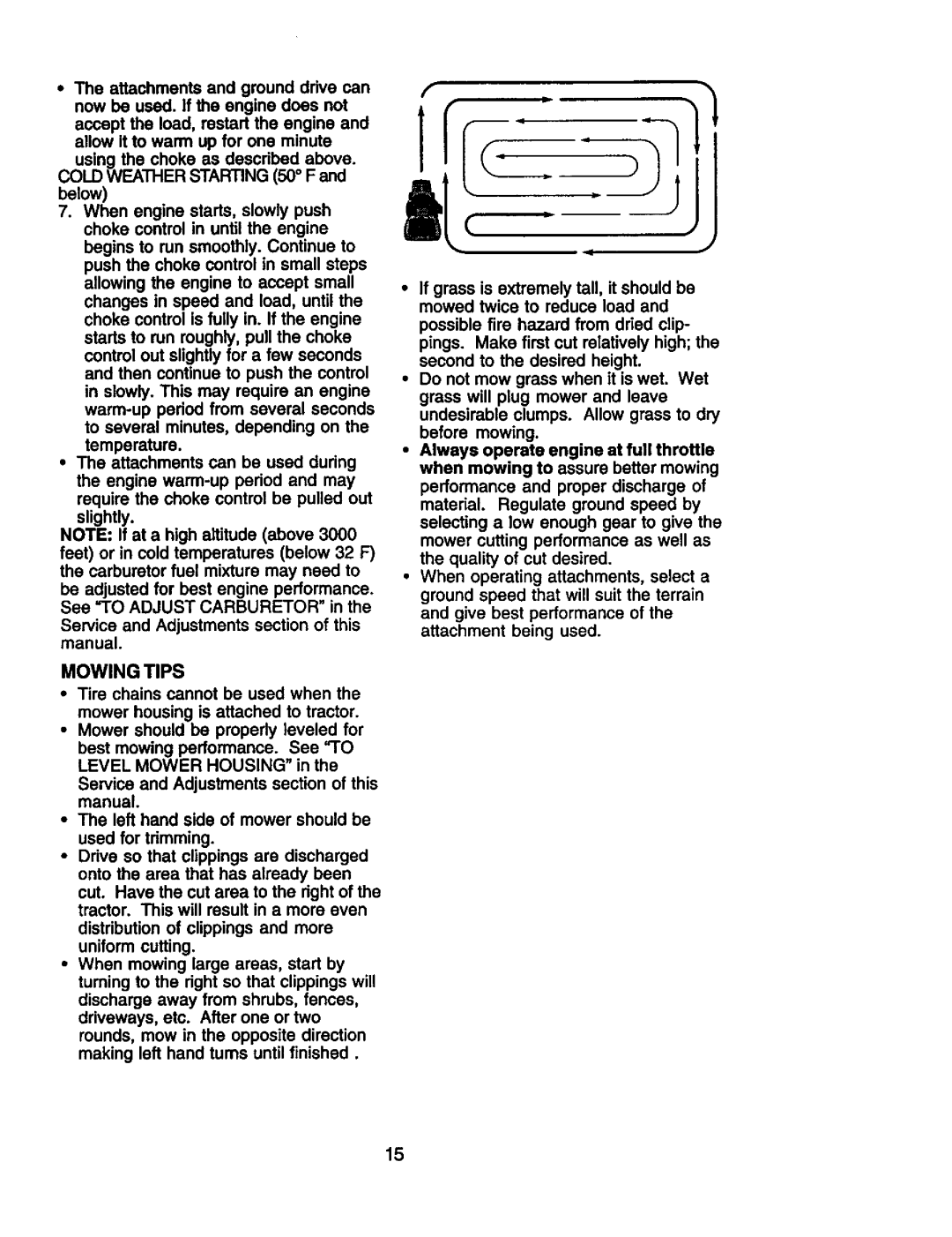 Craftsman 917.274953 manual Mowing Tips 