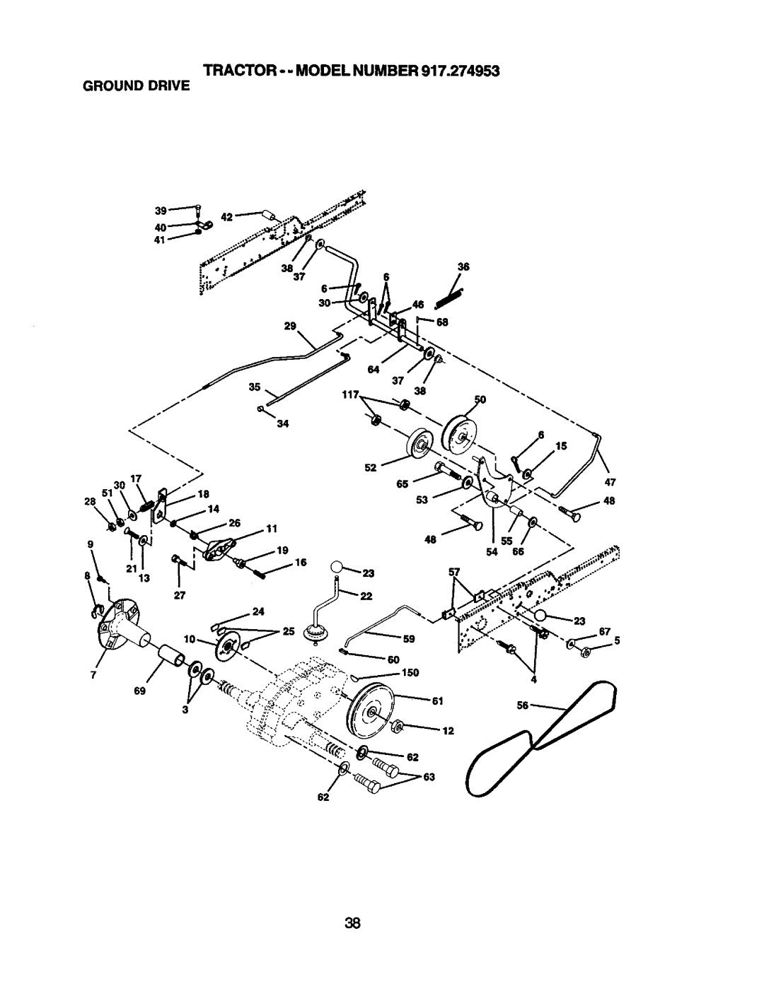 Craftsman 917.274953 manual Tractor - Model Number Ground Drive 