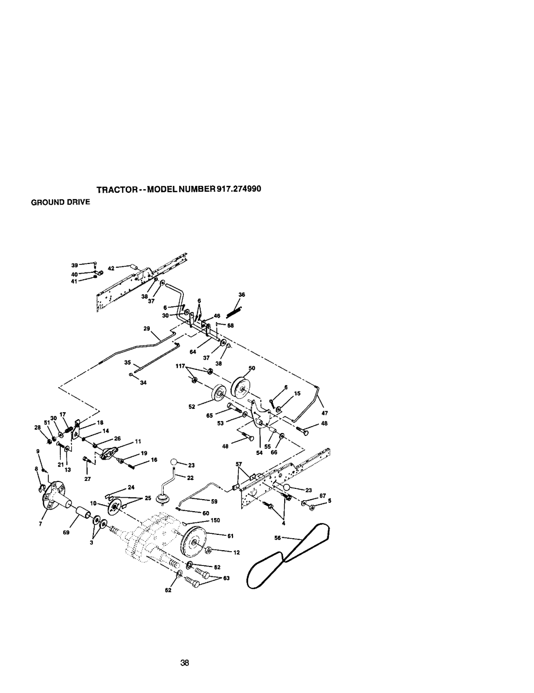 Craftsman 917.27499 manual TRACTOR- Model Numb ER Ground Drive 