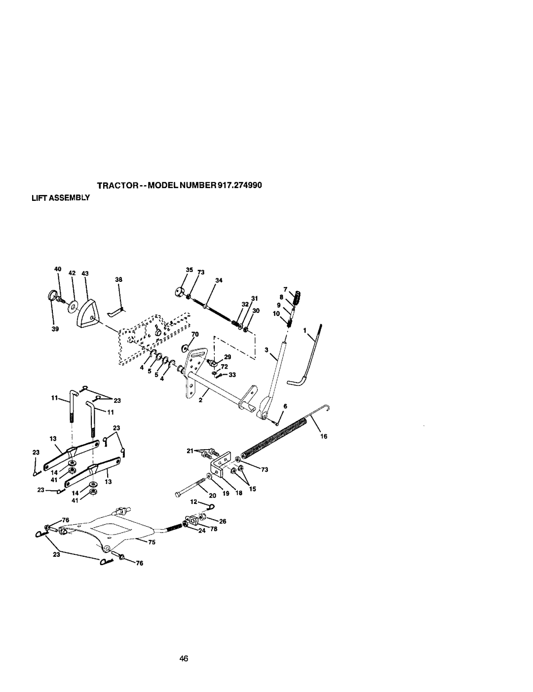 Craftsman 917.27499 manual Lift Assembly 