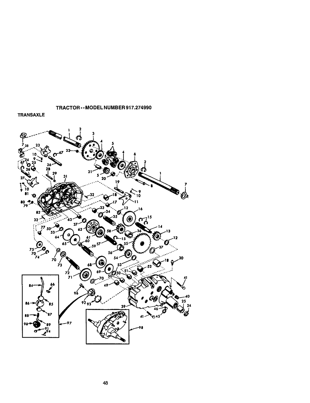 Craftsman 917.27499 manual Tractor - Model Number, Transaxle 