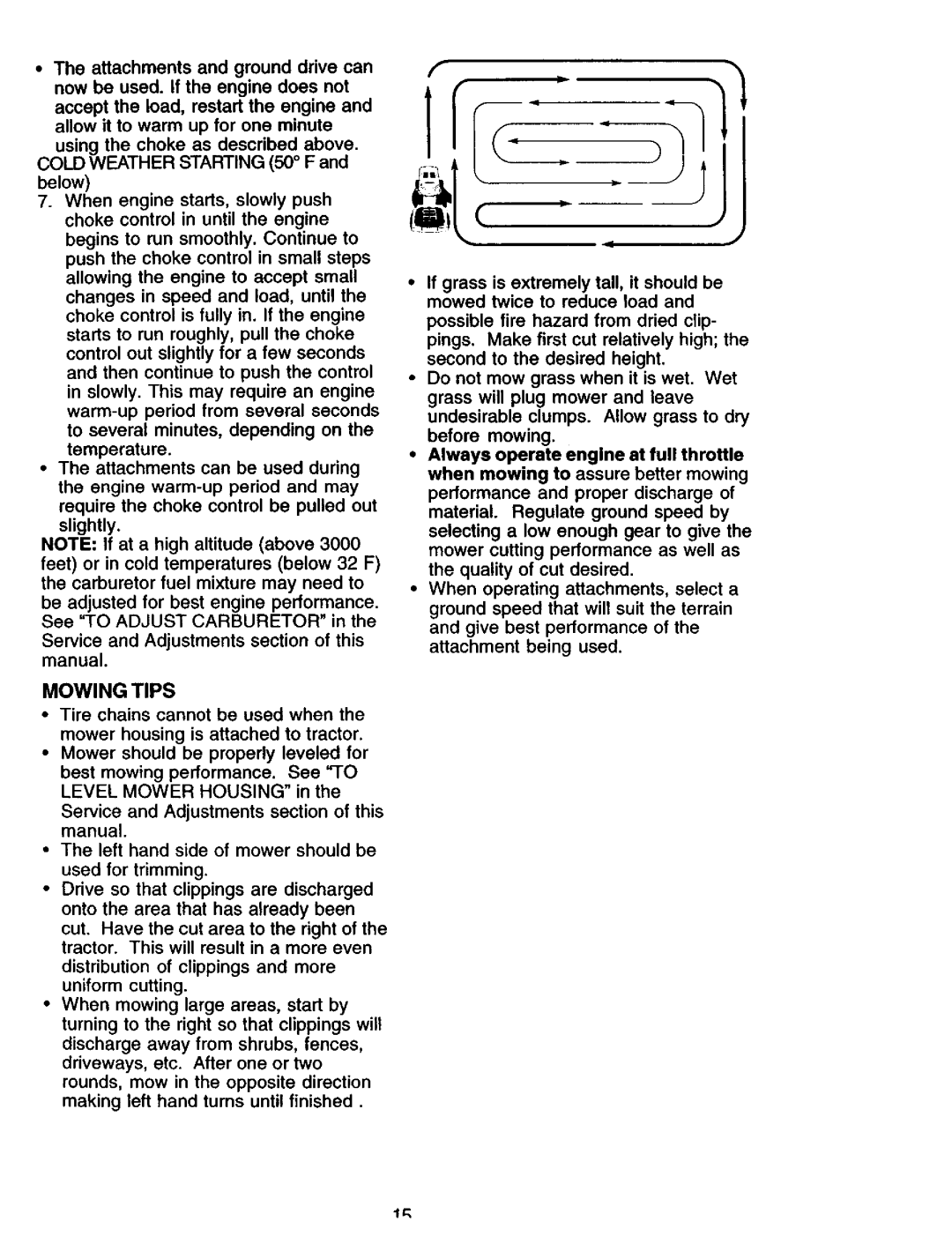 Craftsman 917.275013 owner manual Mowing Tips 