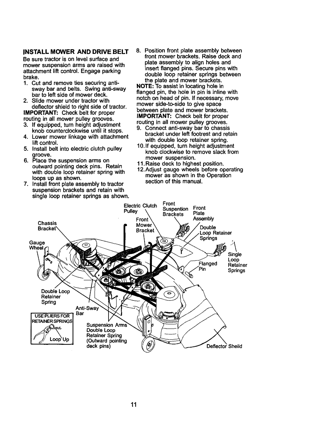 Craftsman 917.275021 manual USE Pliers for Retainer Springs 