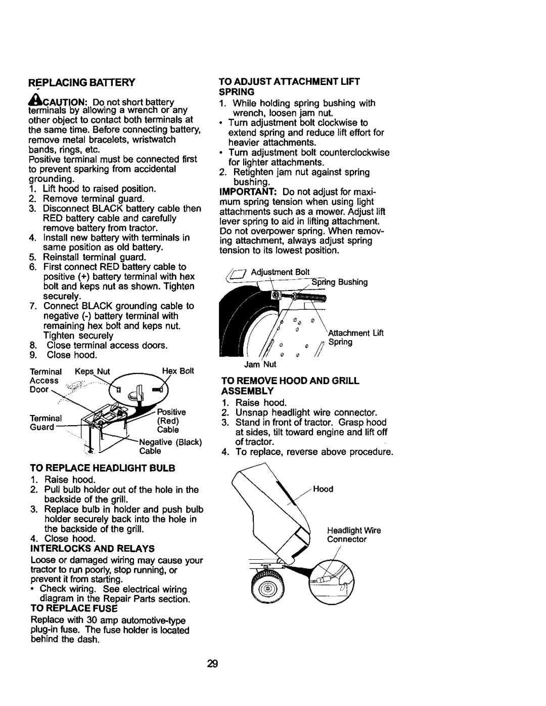 Craftsman 917.275021 manual Replacing BAI-FERY 