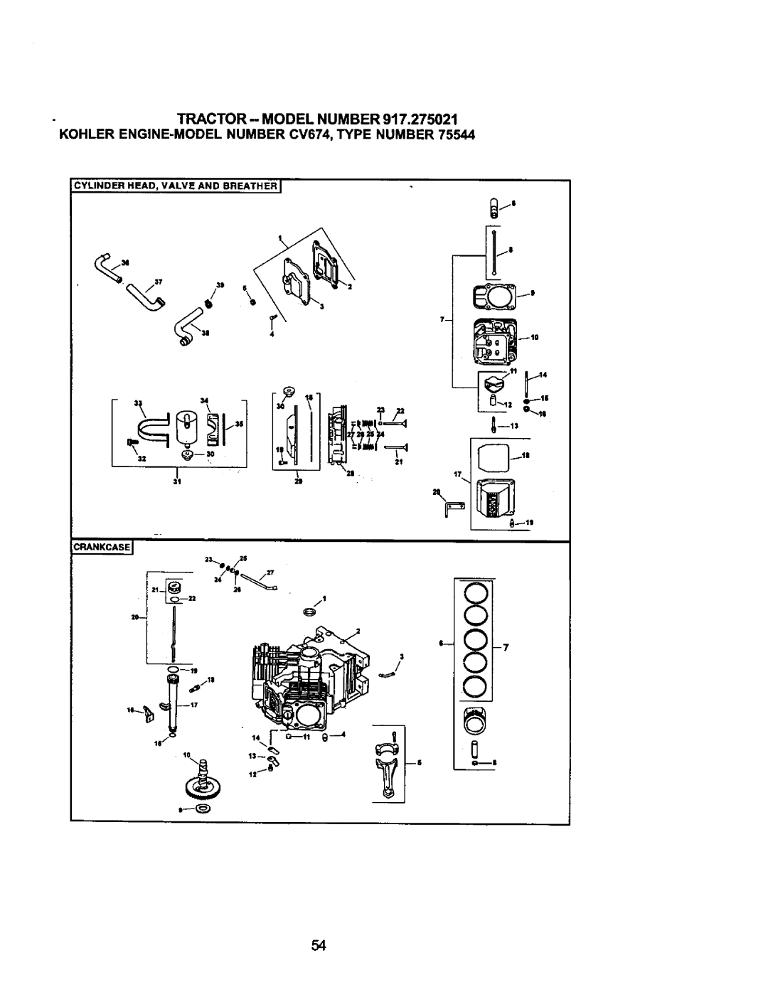 Craftsman 917.275021 manual Crankcasej 