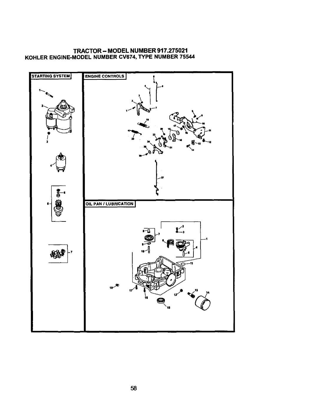 Craftsman 917.275021 manual Starting System 