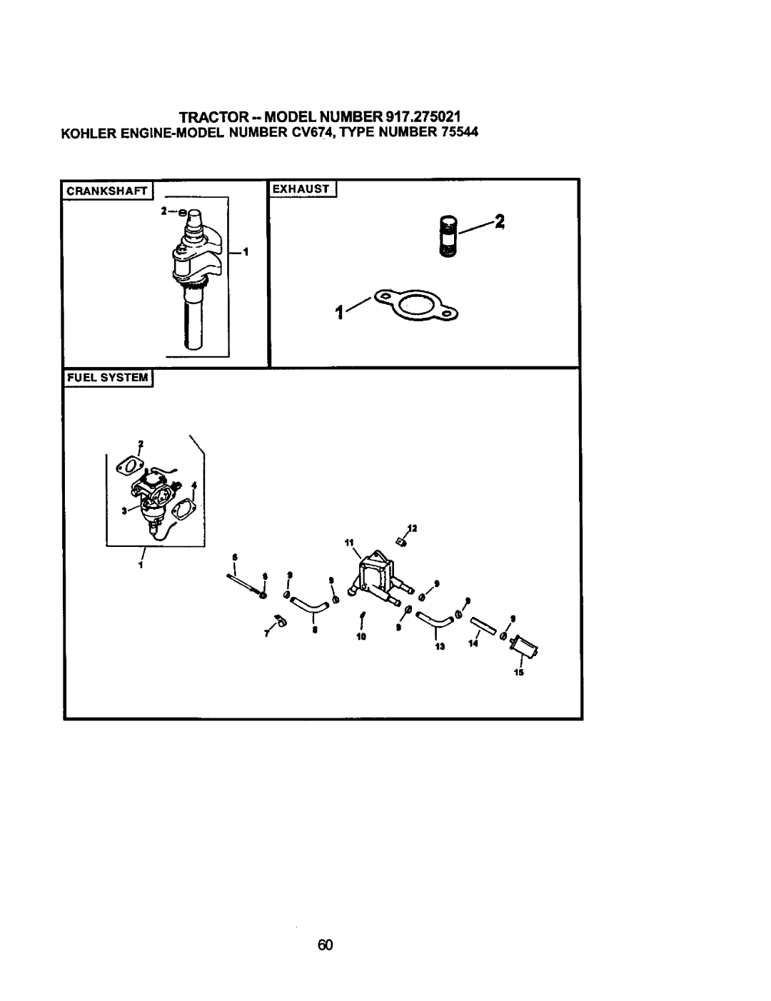 Craftsman 917.275021 manual Crankshaft Exhaust J Fuelsystemj 