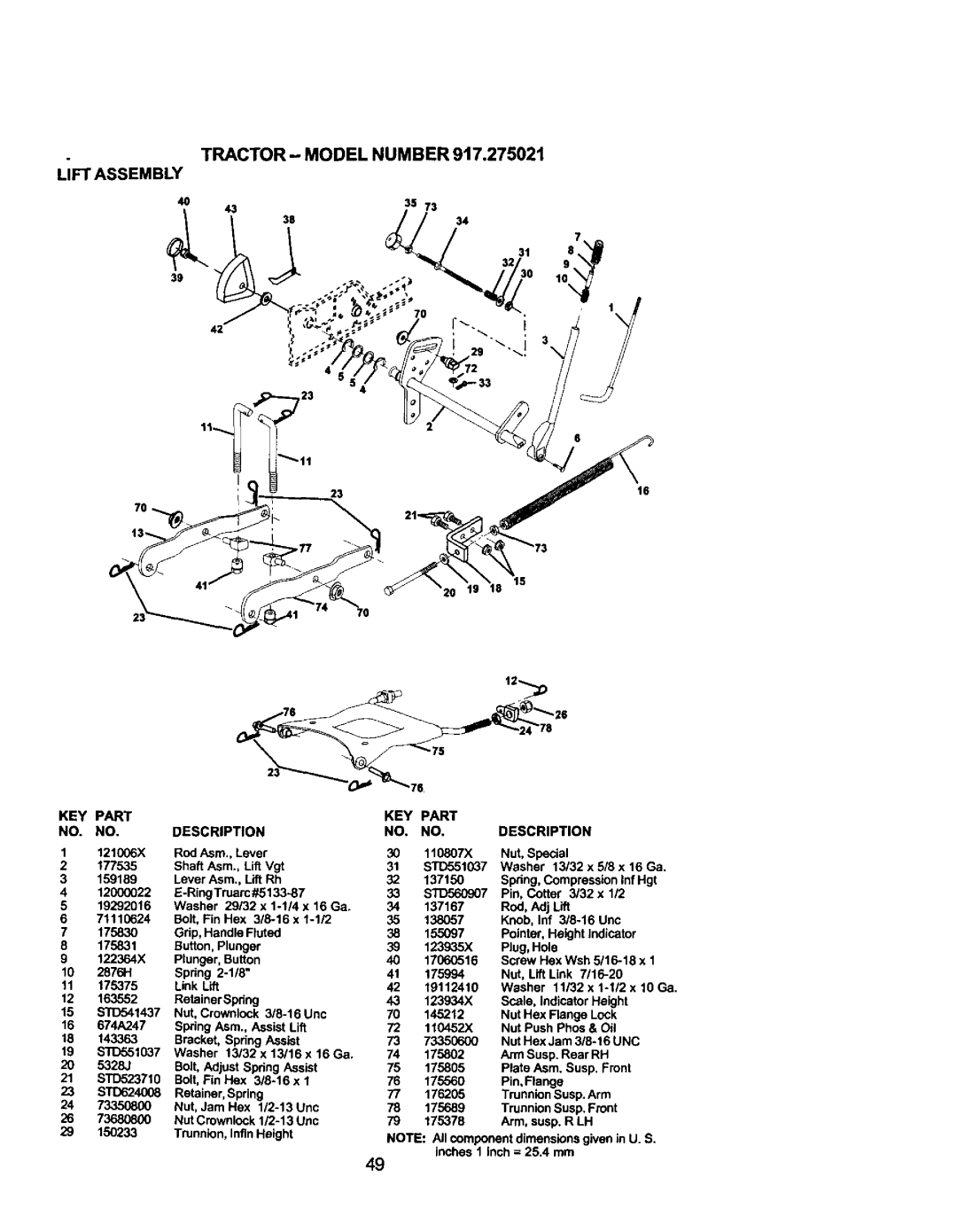 Craftsman manual TRACTOR- MODELNUMBER917.275021 LiFTASSEMBLY 