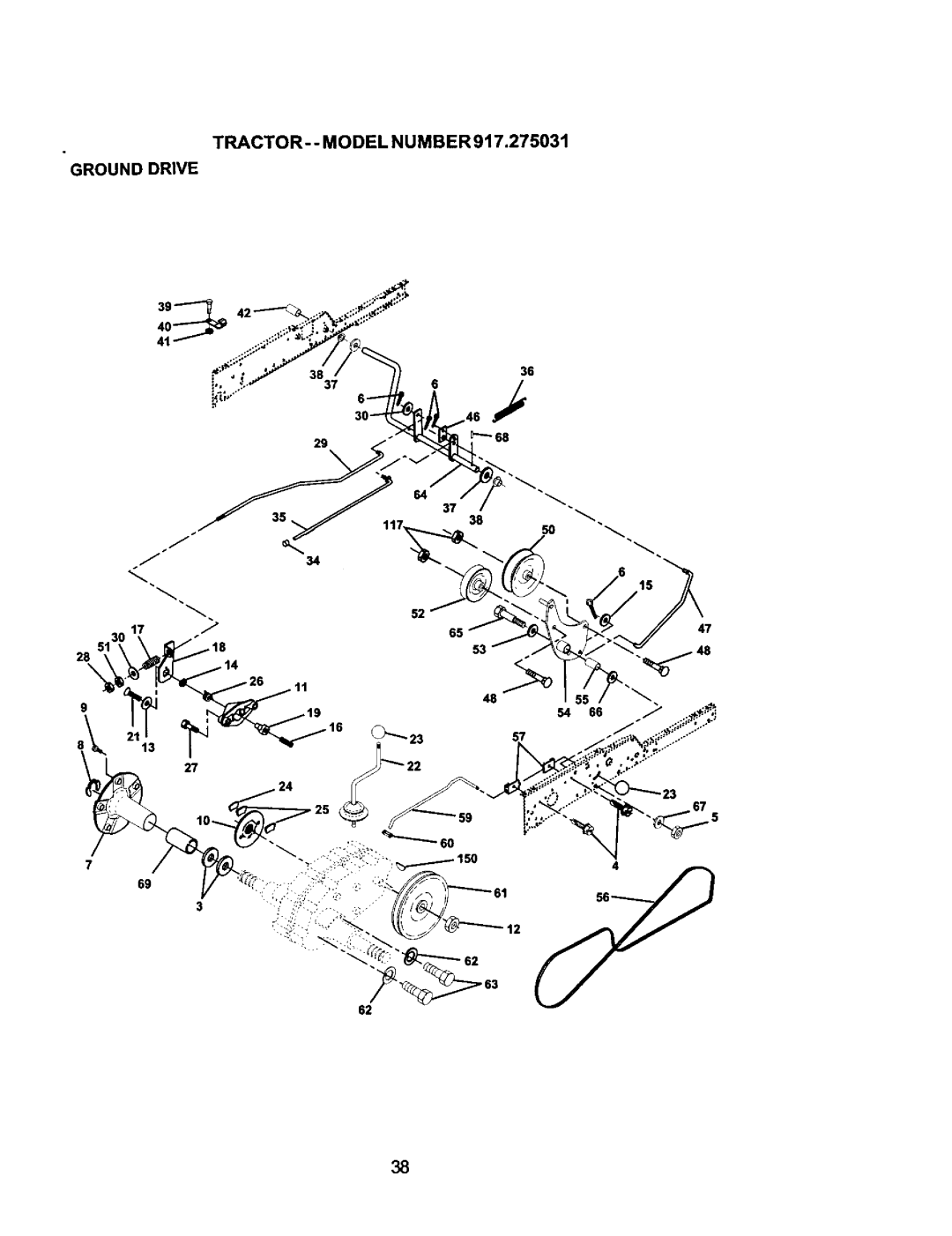 Craftsman 917.275031 owner manual TRACTOR-- Model Number Ground Drive 