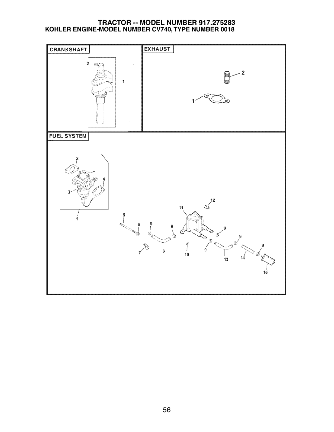 Craftsman 917.275283 owner manual Exhaust J 