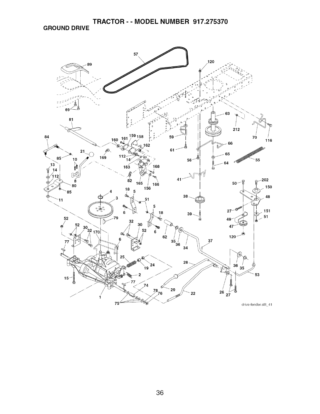 Craftsman 917.27537 owner manual Ground Drive Tractor . . Model Number 