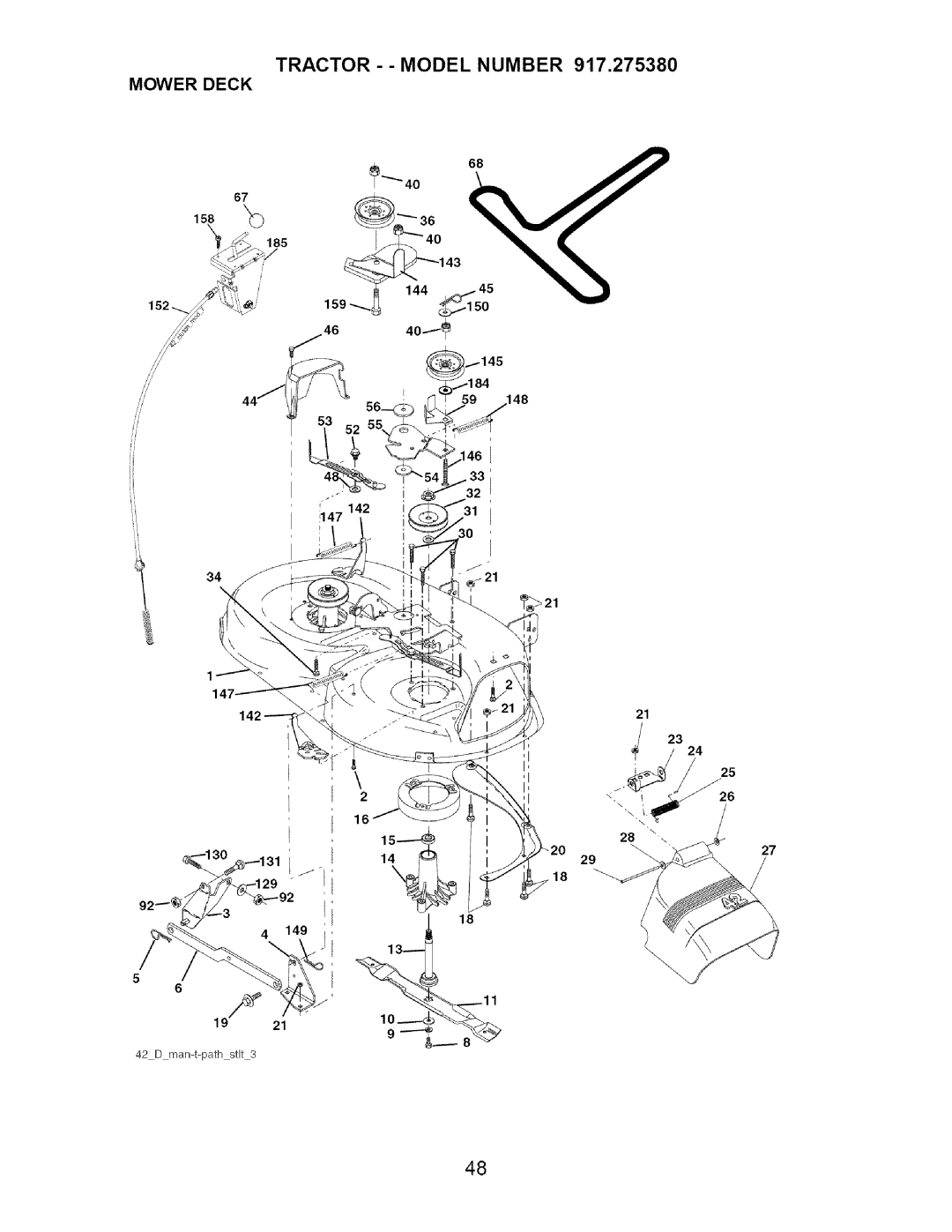 Craftsman 917.27538 owner manual Tractor - Model Number 917,275380 Mower Deck 