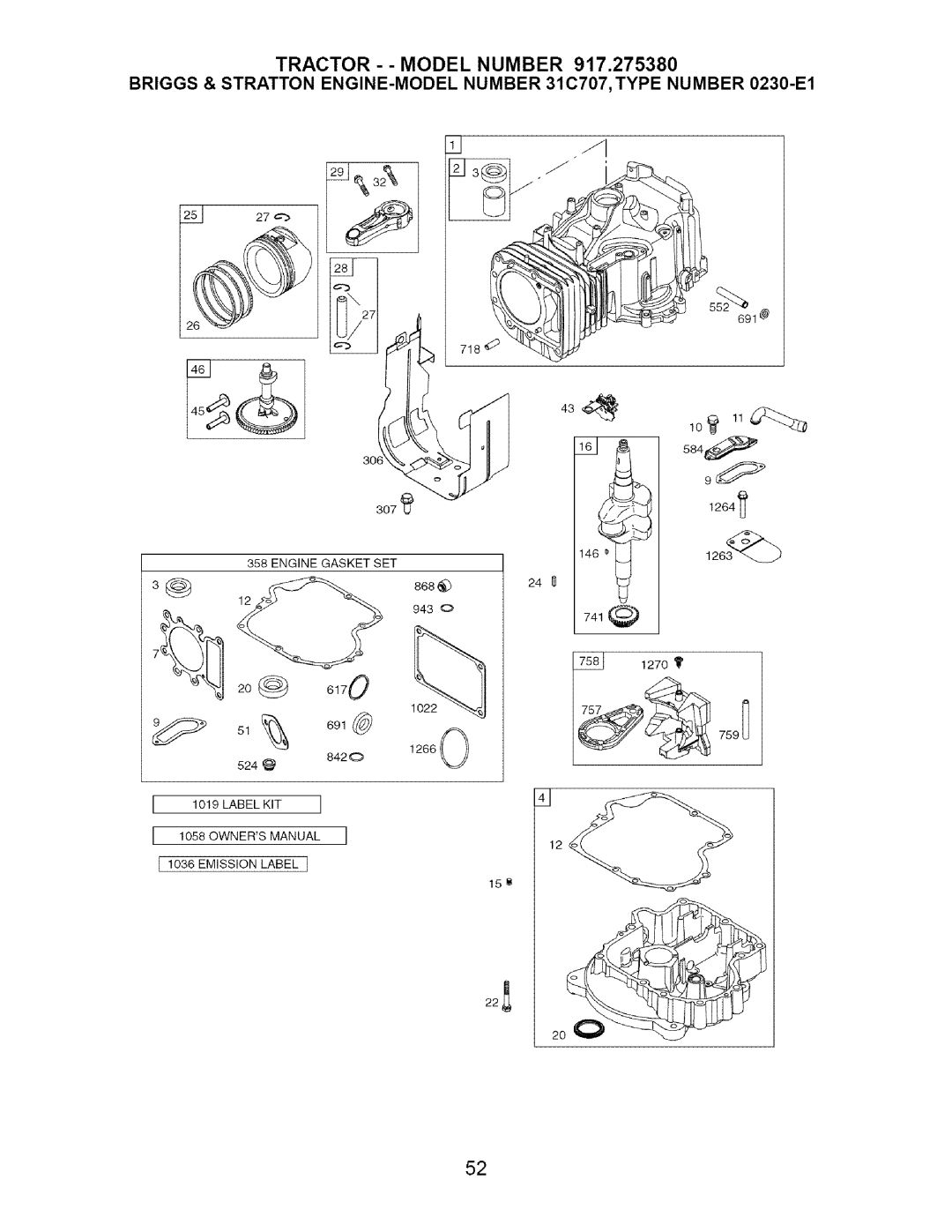 Craftsman 917.27538 owner manual 20@ 6170 