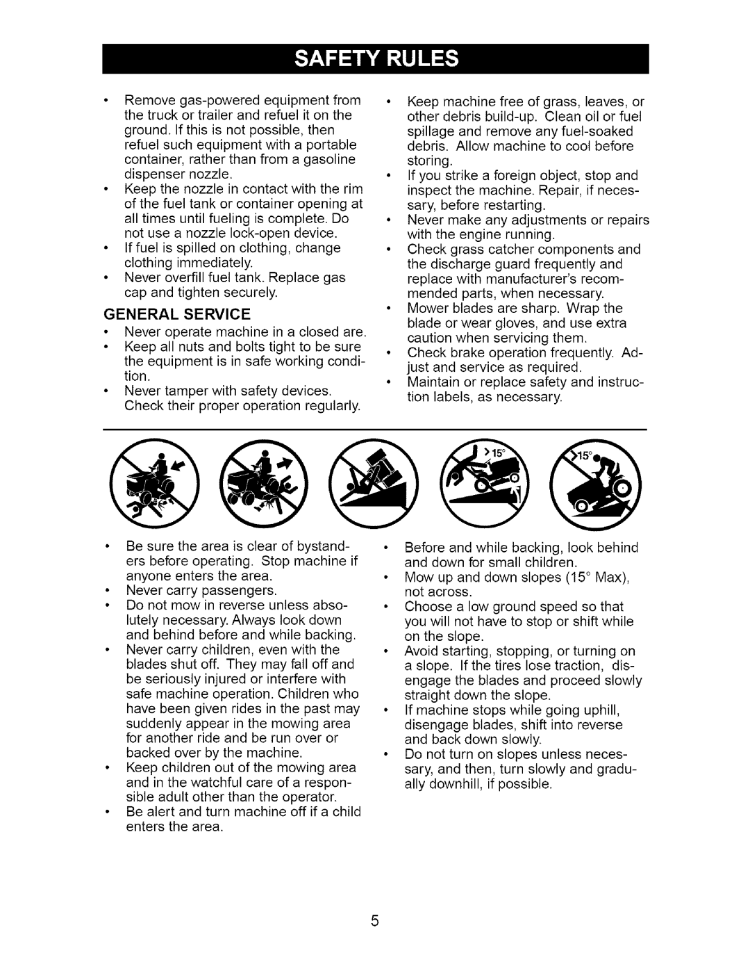 Craftsman 917.2754 owner manual General Service 