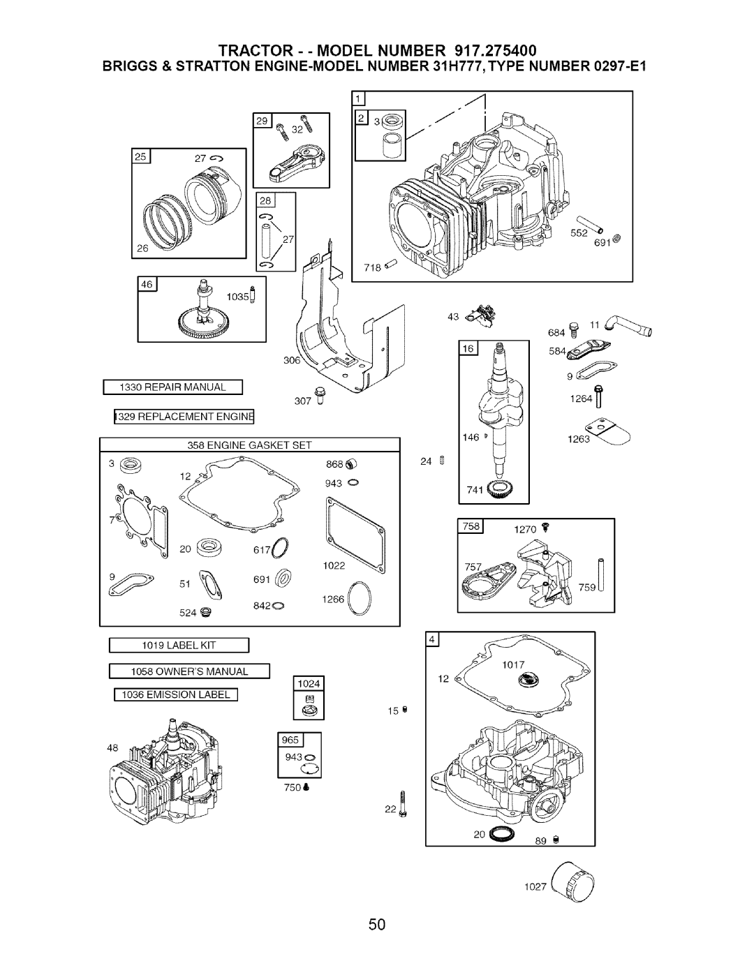 Craftsman 917.2754 owner manual 20@ 6170 