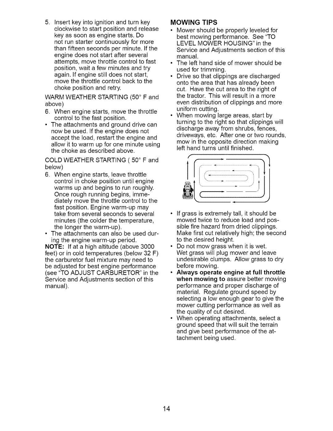 Craftsman 917.275632 manual Mowing Tips 