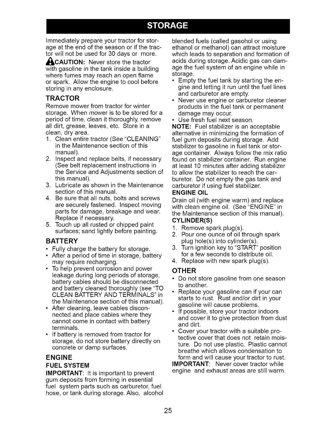 Craftsman 917.275632 manual Fuel System, Engine OIL, Cylinders 