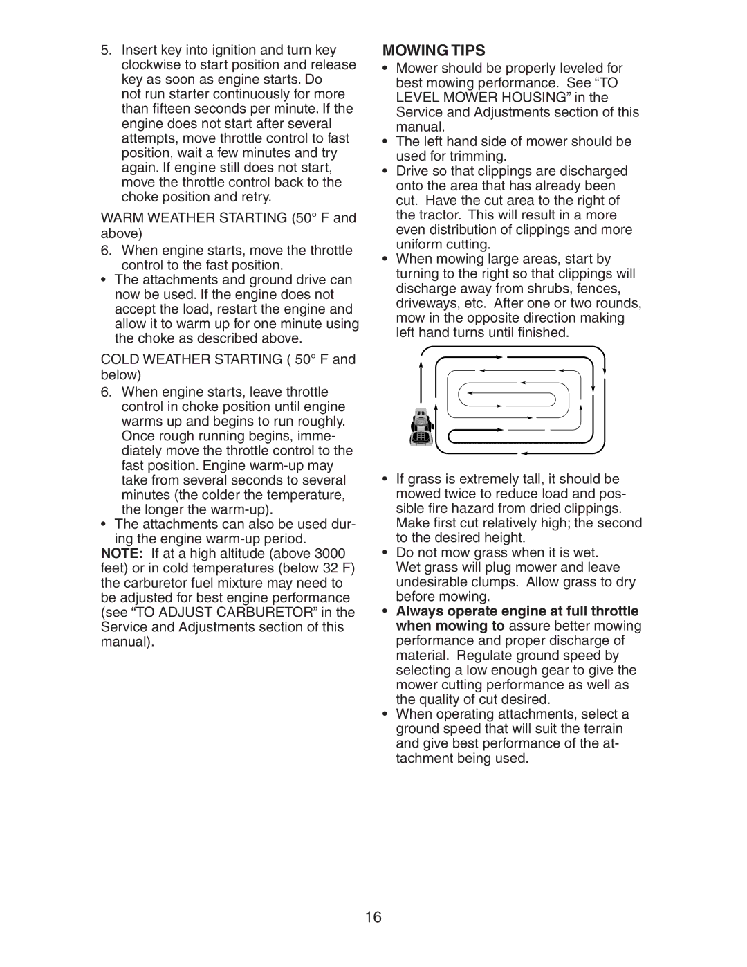 Craftsman 917.27581 owner manual Mowing Tips 