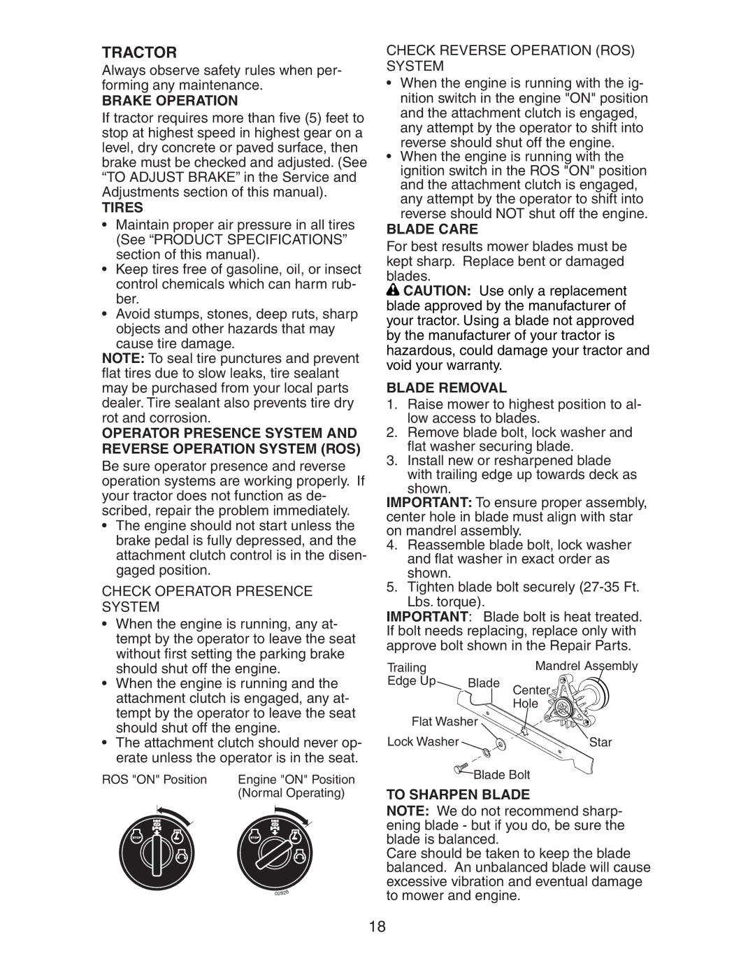 Craftsman 917.27581 owner manual Tractor 