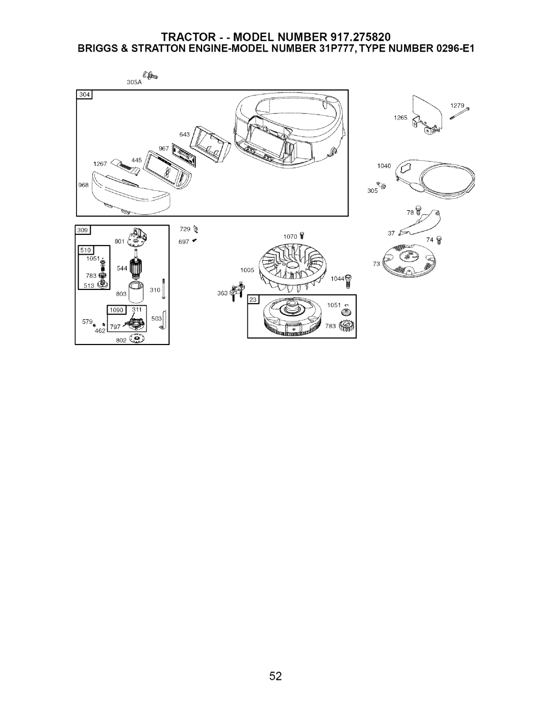 Craftsman 917.27582 owner manual 305A 