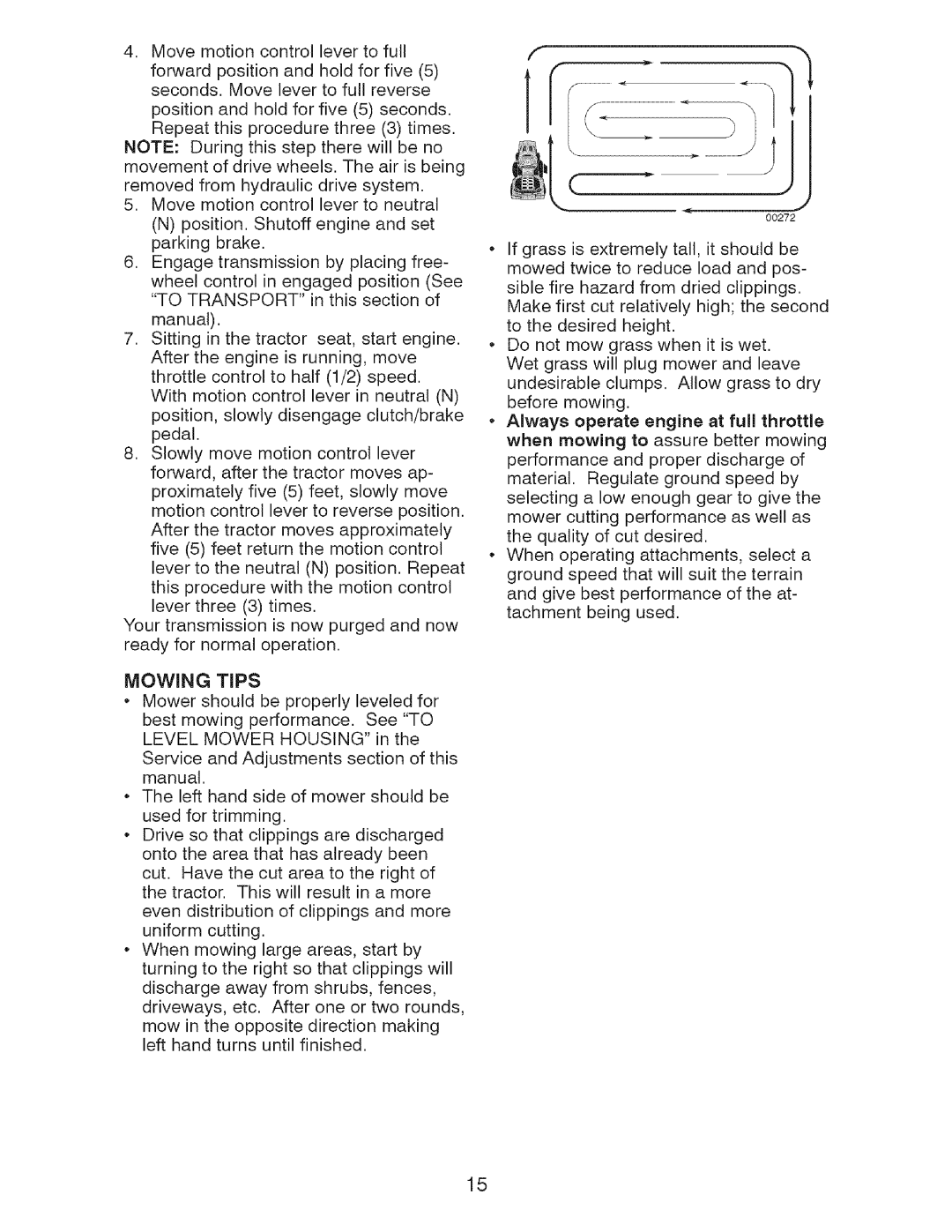 Craftsman 917.2759 manual Mowing Tips 