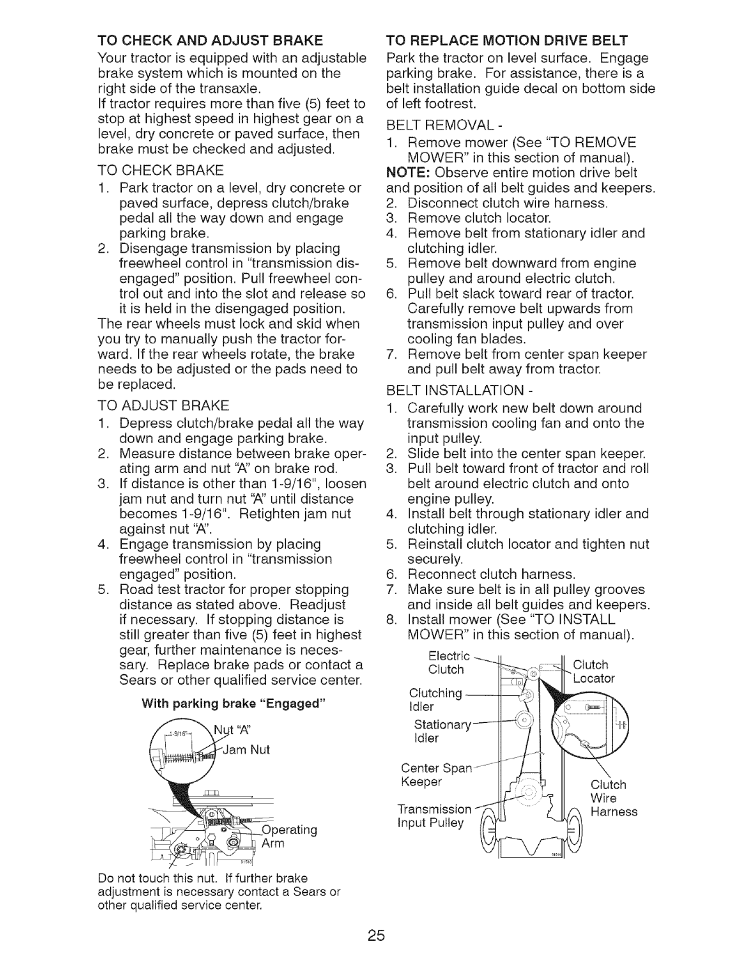 Craftsman 917.2759 manual With parking 