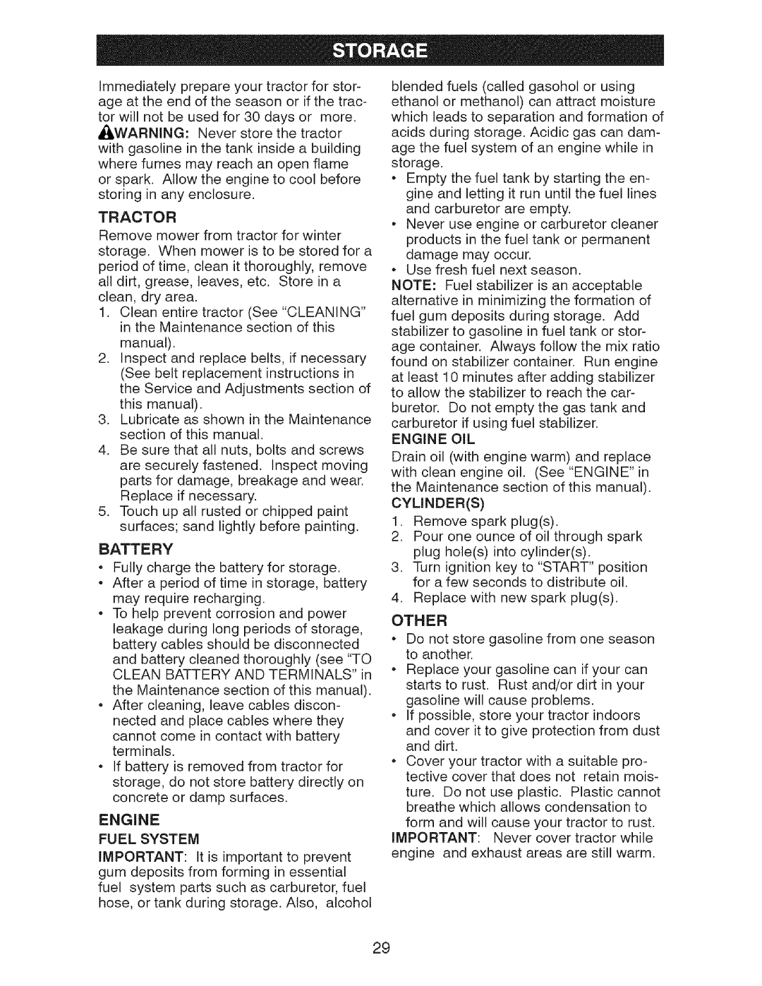 Craftsman 917.2759 manual Fuel System, Engine OIL, Cylinders, Other 