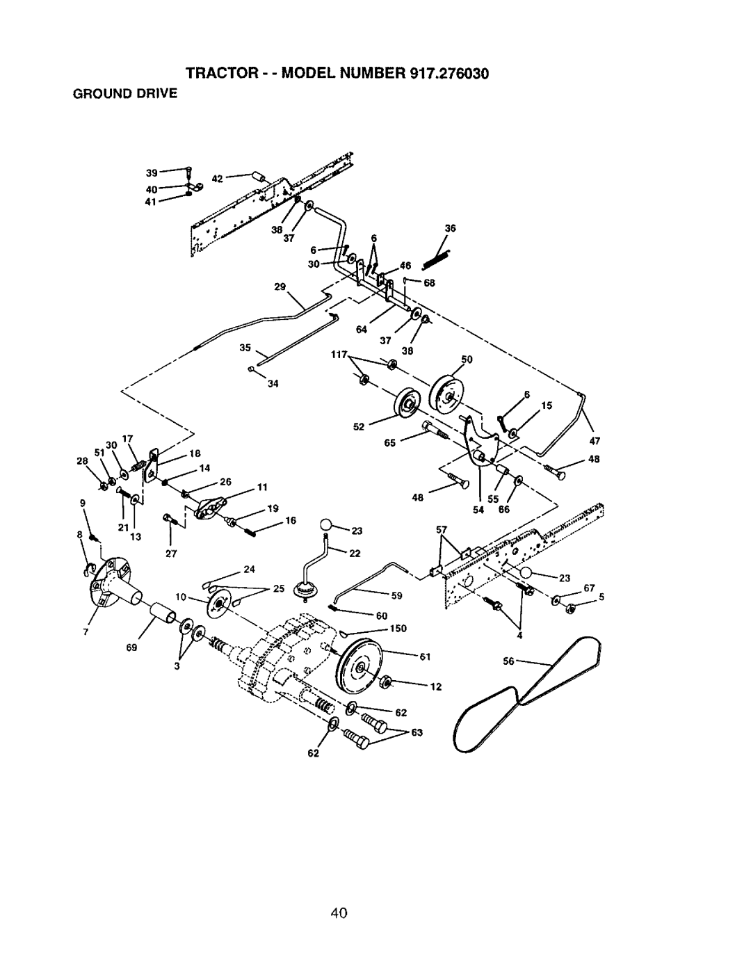 Craftsman 917.27603 manual Ground Drive 