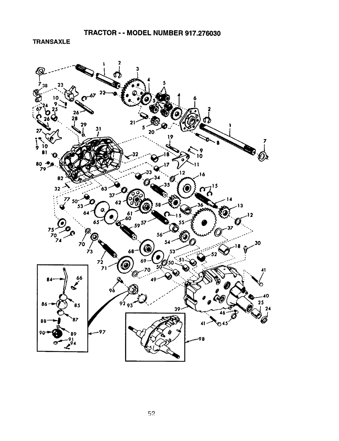 Craftsman 917.27603 manual Transaxle 