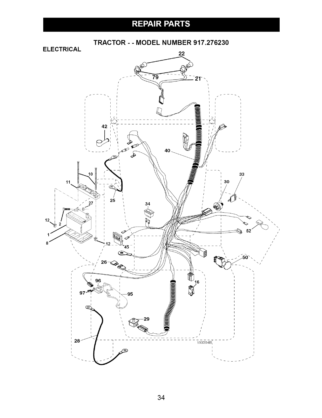 Craftsman 917.27623 owner manual Electrical 