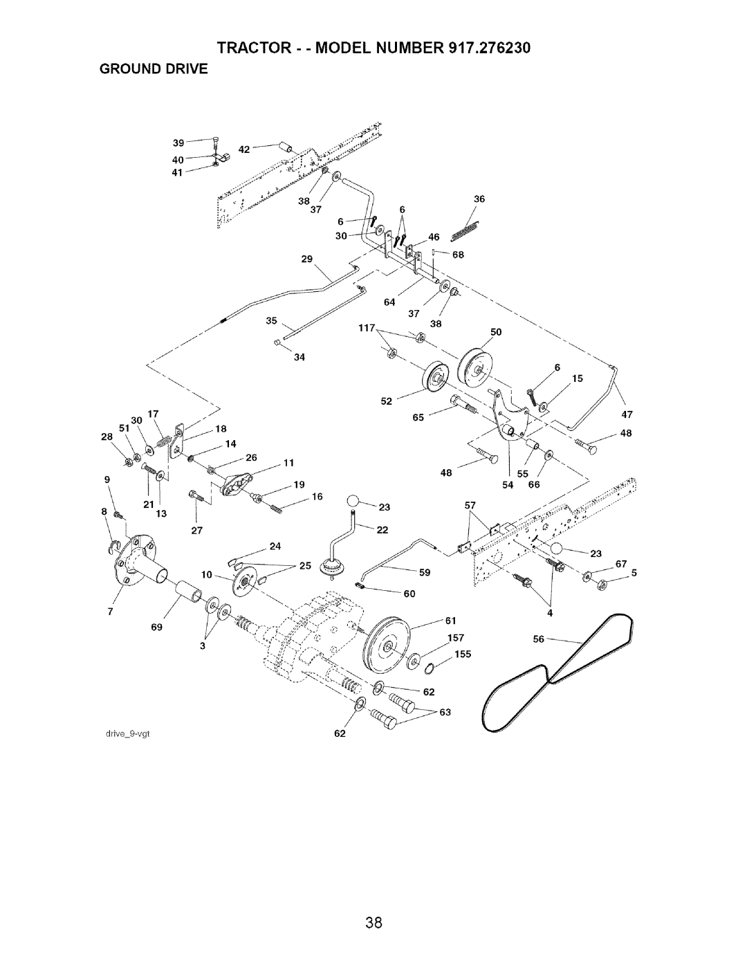 Craftsman 917.27623 owner manual Tractor - Model Number 917,276230 Ground Drive 