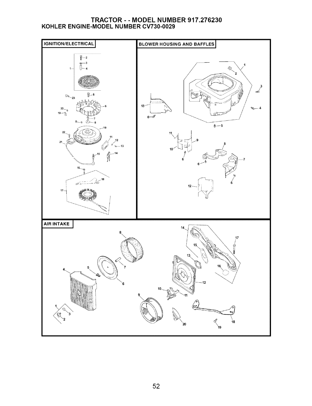 Craftsman 917.27623 owner manual Ignition/Electrical 