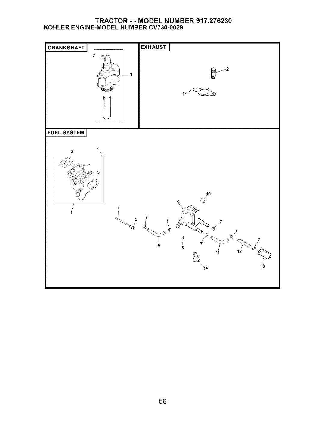 Craftsman 917.27623 owner manual Fuel Systemj 