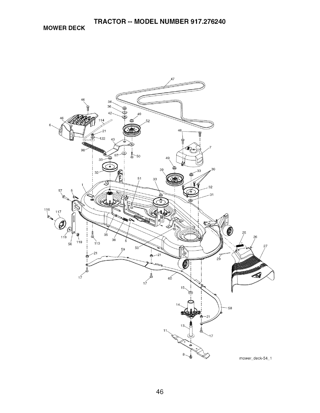 Craftsman 917.27624 owner manual Tractor --MODEL Number Mower Deck 