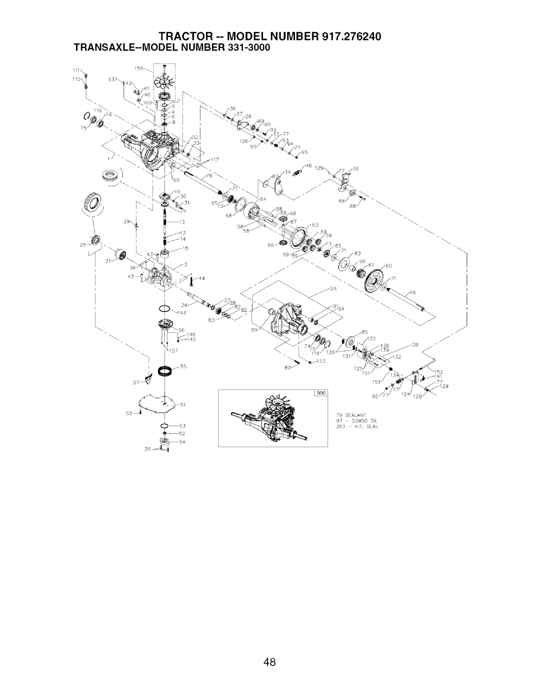 Craftsman 917.27624 owner manual Tractor --MODEL Number TRANSAXLE--MODEL Number 