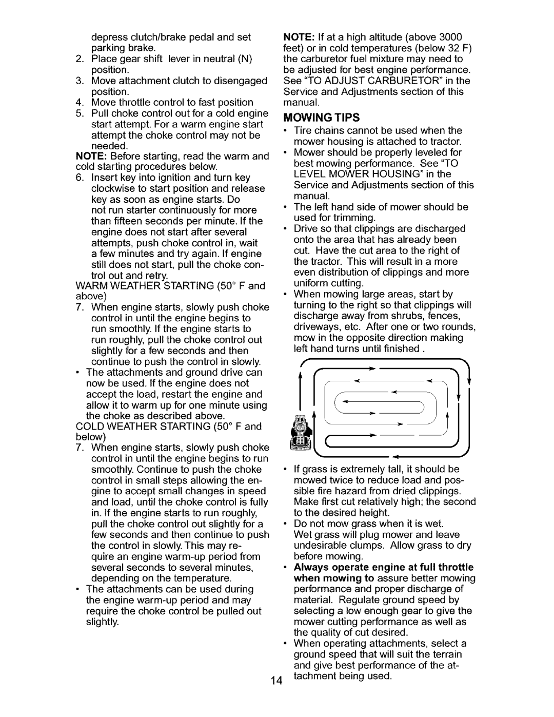 Craftsman 917.27631 owner manual Mowing Tips 