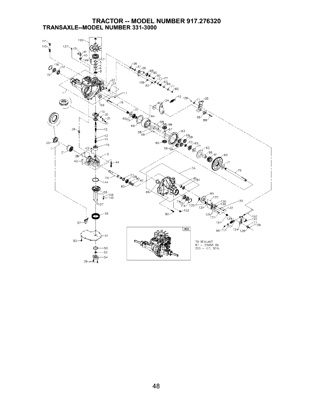 Craftsman 917.27632 owner manual Tractor -- Model Number TRANSAXLE--MODEL Number 