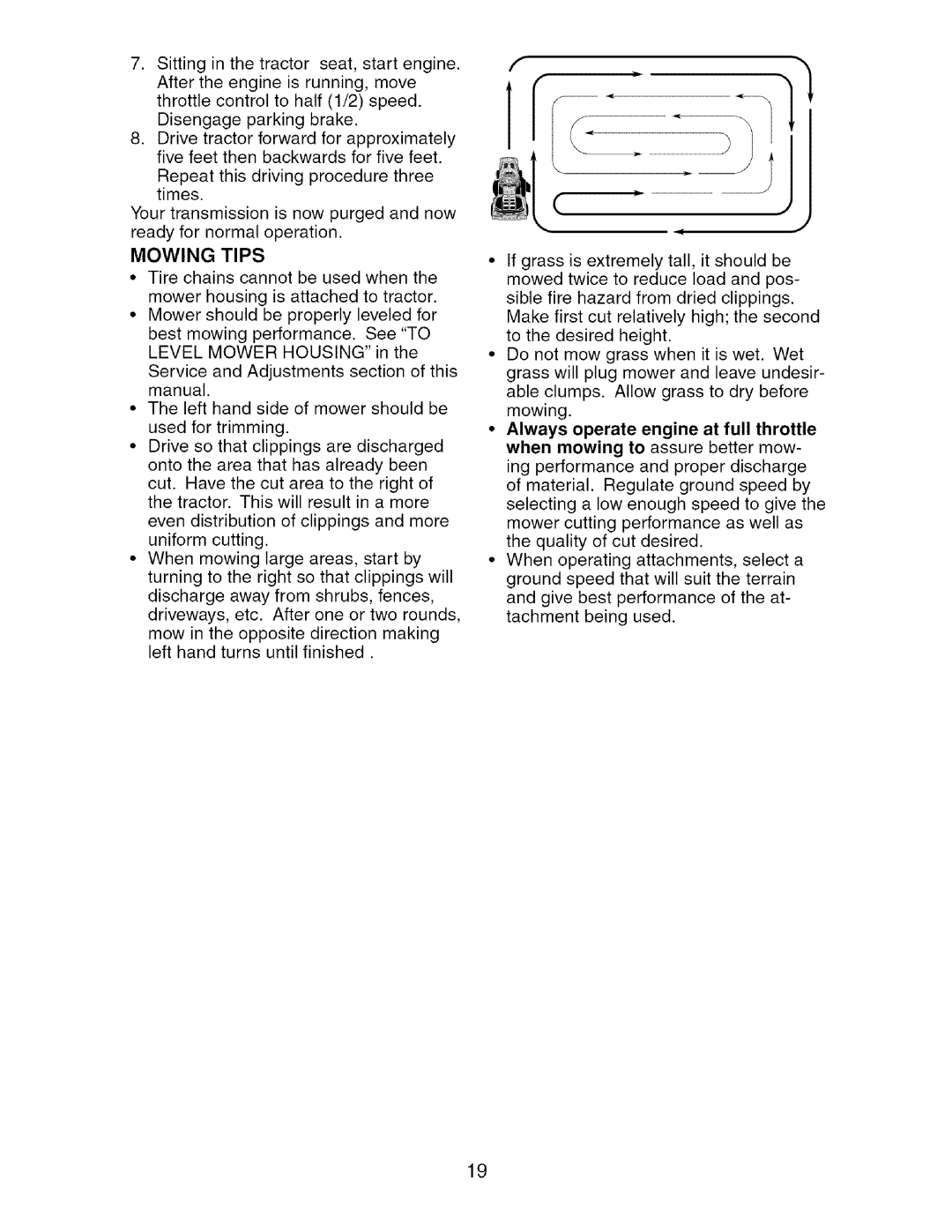 Craftsman 917.276920 manual Mowing Tips 