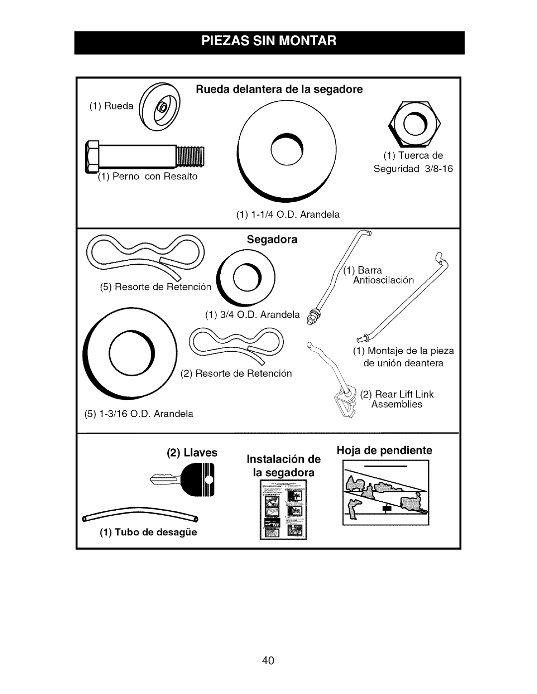 Craftsman 917.276920 manual Se a0ora, Tubo de desage 